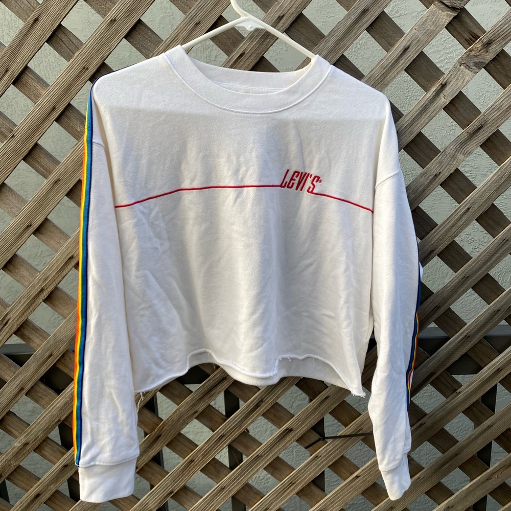 PacSun - Levi’s | White Cropped Rainbow Long Sleeve